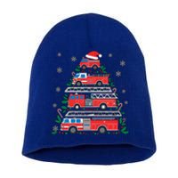 Firefighter Firetruck Santa Christmas Tree Lights Fire Gift Short Acrylic Beanie