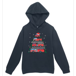 Firefighter Firetruck Santa Christmas Tree Lights Fire Gift Urban Pullover Hoodie