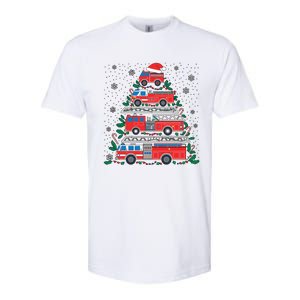 Firefighter Firetruck Santa Christmas Tree Lights Fire Gift Softstyle CVC T-Shirt