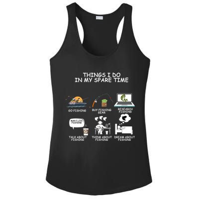 Funny Fishing Shirt Things I Do In My Spare Time Ladies PosiCharge Competitor Racerback Tank