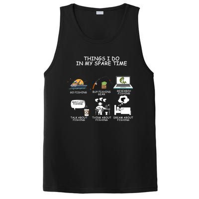 Funny Fishing Shirt Things I Do In My Spare Time PosiCharge Competitor Tank