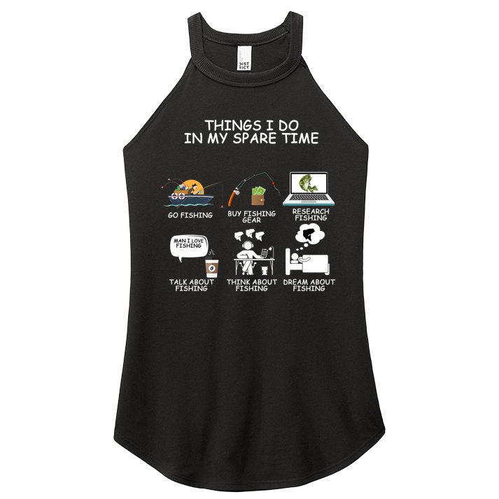 Funny Fishing Shirt Things I Do In My Spare Time Women's Perfect Tri Rocker Tank