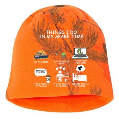 Funny Fishing Shirt Things I Do In My Spare Time Kati - Camo Knit Beanie