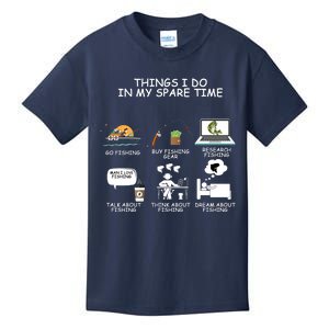 Funny Fishing Shirt Things I Do In My Spare Time Kids T-Shirt