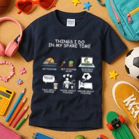Funny Fishing Shirt Things I Do In My Spare Time Kids T-Shirt