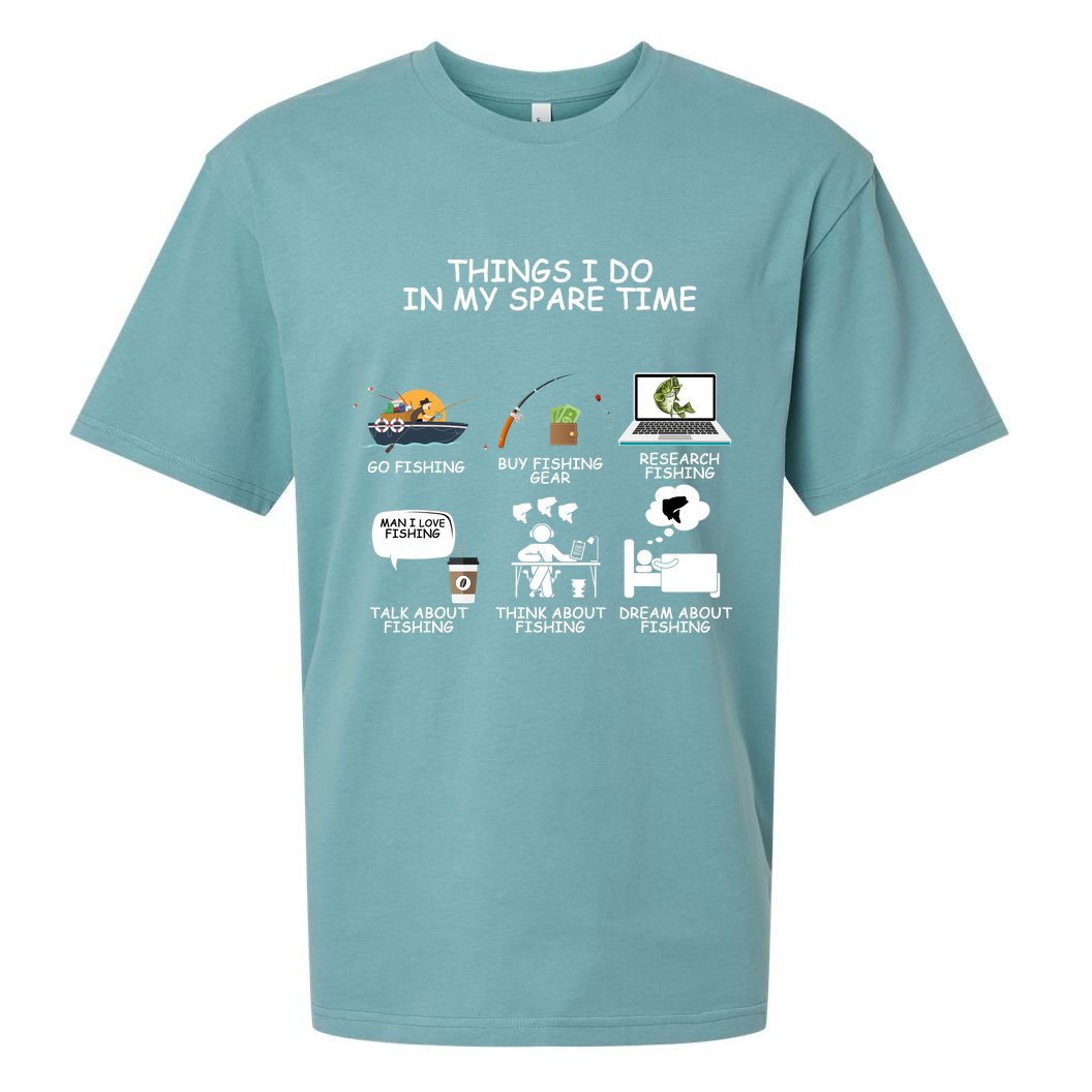 Funny Fishing Shirt Things I Do In My Spare Time Sueded Cloud Jersey T-Shirt
