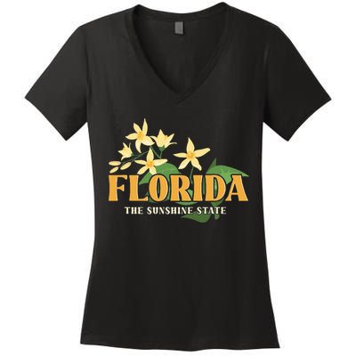 Florida FL Sunshine State Women's V-Neck T-Shirt