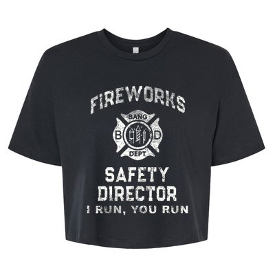 Funny FIREWORKS SAFETY DIRECTOR Firefighter America Red Bella+Canvas Jersey Crop Tee