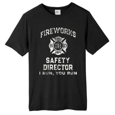 Funny FIREWORKS SAFETY DIRECTOR Firefighter America Red Tall Fusion ChromaSoft Performance T-Shirt