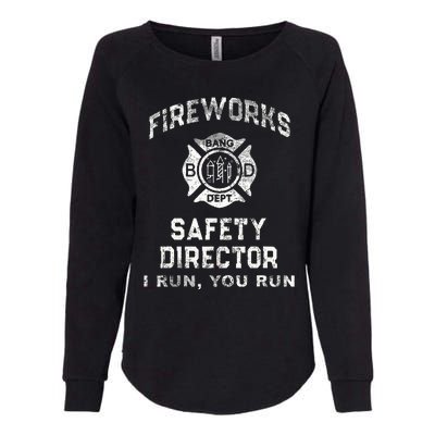 Funny FIREWORKS SAFETY DIRECTOR Firefighter America Red Womens California Wash Sweatshirt