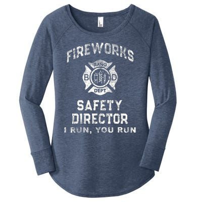 Funny FIREWORKS SAFETY DIRECTOR Firefighter America Red Women's Perfect Tri Tunic Long Sleeve Shirt