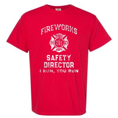 Funny FIREWORKS SAFETY DIRECTOR Firefighter America Red Garment-Dyed Heavyweight T-Shirt