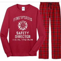 Funny FIREWORKS SAFETY DIRECTOR Firefighter America Red Long Sleeve Pajama Set