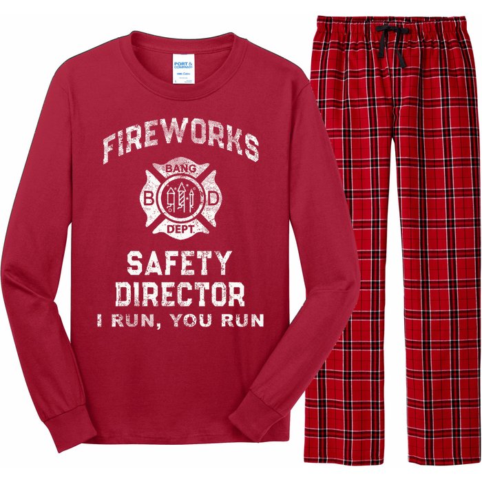 Funny FIREWORKS SAFETY DIRECTOR Firefighter America Red Long Sleeve Pajama Set