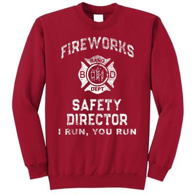 Funny FIREWORKS SAFETY DIRECTOR Firefighter America Red Tall Sweatshirt