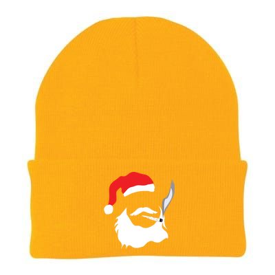 Funny Face Santa Clause Smoking Weed Christmas Marijuana Knit Cap Winter Beanie