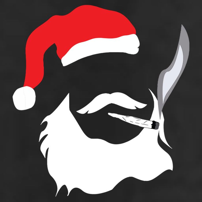 Funny Face Santa Clause Smoking Weed Christmas Marijuana Cool Comfort Performance Bucket Hat