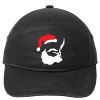 Funny Face Santa Clause Smoking Weed Christmas Marijuana 7-Panel Snapback Hat