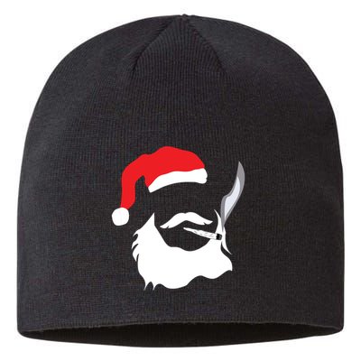 Funny Face Santa Clause Smoking Weed Christmas Marijuana Sustainable Beanie