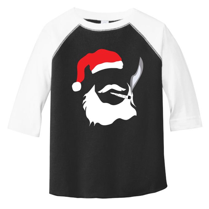 Funny Face Santa Clause Smoking Weed Christmas Marijuana Toddler Fine Jersey T-Shirt