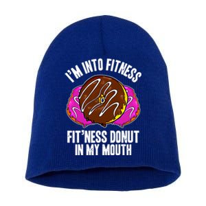 Funny Fitness Saying Workout Gym National Donut Day Lover Gift Short Acrylic Beanie