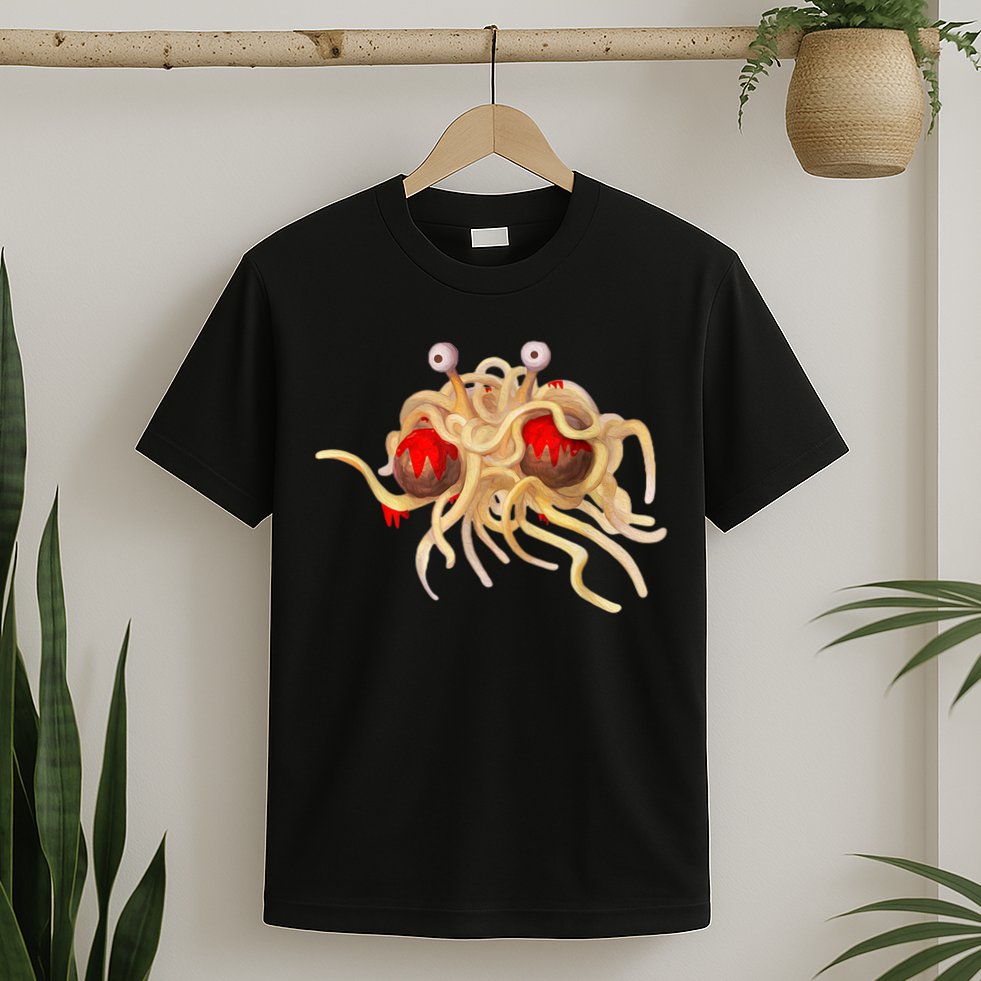 FSM Flying Spaghetti Monster Funny Pastafarian Atheist T-Shirt