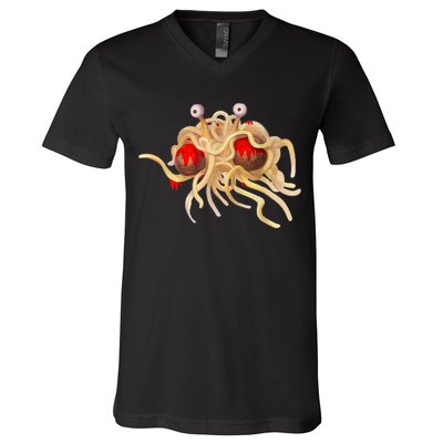 FSM Flying Spaghetti Monster Funny Pastafarian Atheist V-Neck T-Shirt