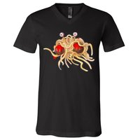 FSM Flying Spaghetti Monster Funny Pastafarian Atheist V-Neck T-Shirt