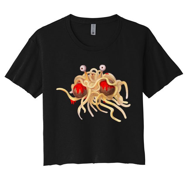 FSM Flying Spaghetti Monster Funny Pastafarian Atheist Crop Top