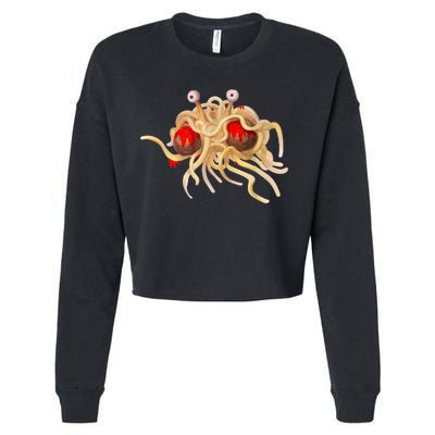 FSM Flying Spaghetti Monster Funny Pastafarian Atheist Cropped Pullover Crew
