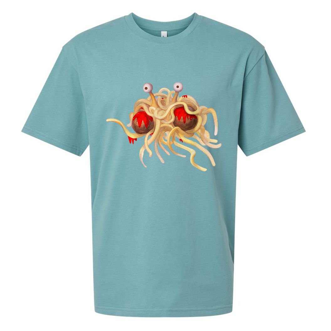 FSM Flying Spaghetti Monster Funny Pastafarian Atheist Sueded Cloud Jersey T-Shirt
