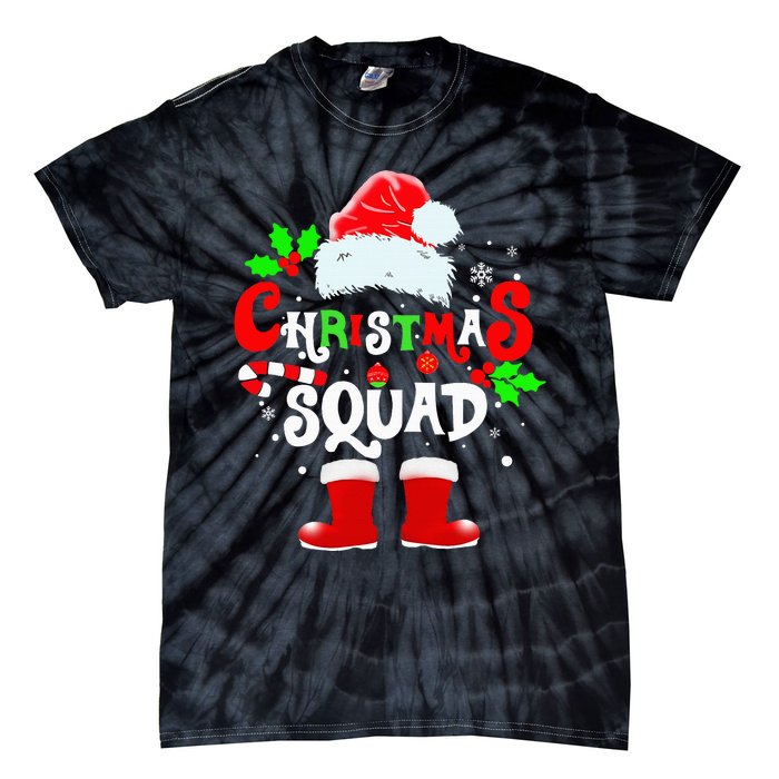 Festive Family Santa Hat Set for Christmas Gathering Tie-Dye T-Shirt