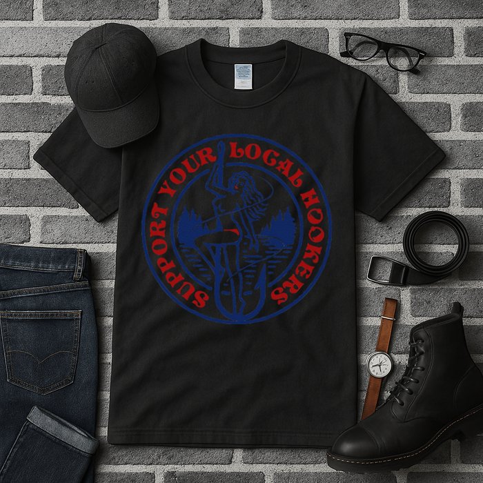 Funny Fishing Support Your Local Hookers Top For Dad Tall T-Shirt