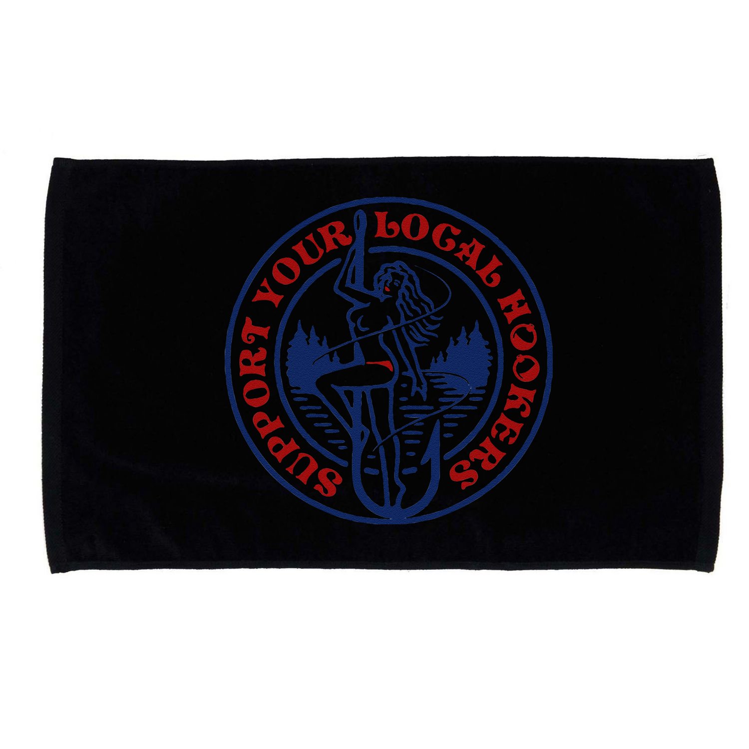 Funny Fishing Support Your Local Hookers Top For Dad Microfiber Hand Towel