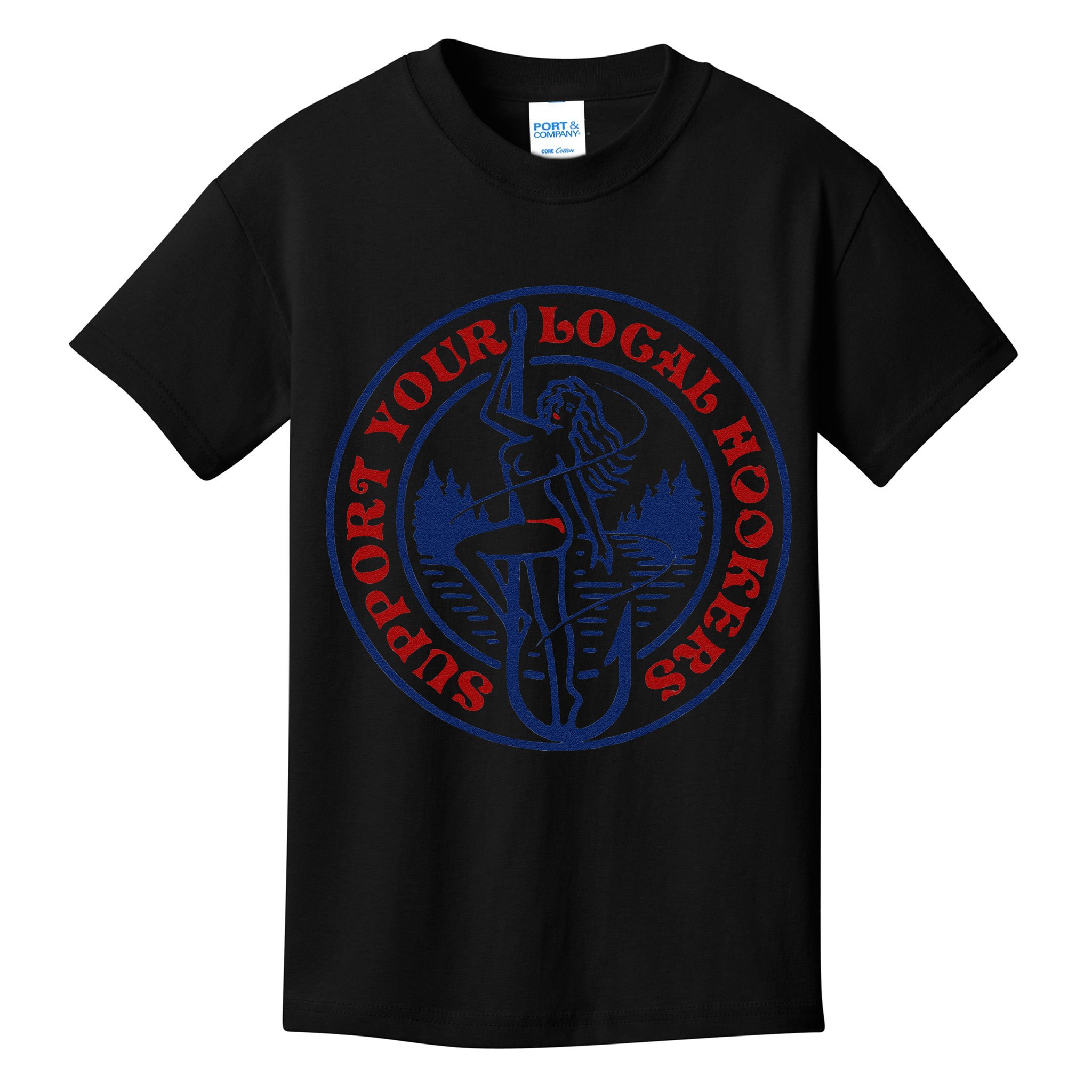 Funny Fishing Support Your Local Hookers Top For Dad Kids T-Shirt