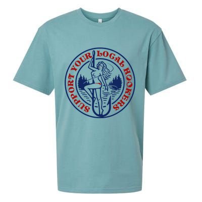 Funny Fishing Support Your Local Hookers Top For Dad Sueded Cloud Jersey T-Shirt