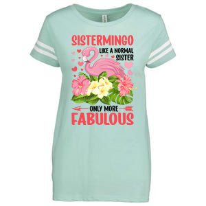 Funny Flamingo Sistermingo Like A Normal Sister Flamingo Enza Ladies Jersey Football T-Shirt