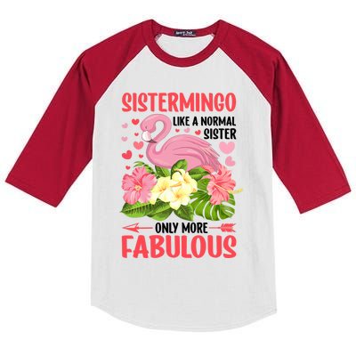 Funny Flamingo Sistermingo Like A Normal Sister Flamingo Kids Colorblock Raglan Jersey