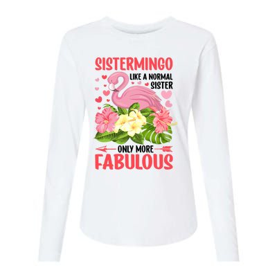 Funny Flamingo Sistermingo Like A Normal Sister Flamingo Womens Cotton Relaxed Long Sleeve T-Shirt