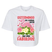 Funny Flamingo Sistermingo Like A Normal Sister Flamingo Bella+Canvas Jersey Crop Tee