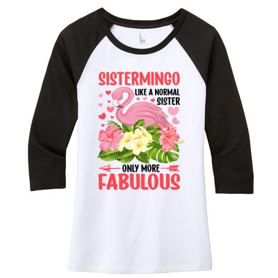 Funny Flamingo Sistermingo Like A Normal Sister Flamingo Women's Tri-Blend 3/4-Sleeve Raglan Shirt