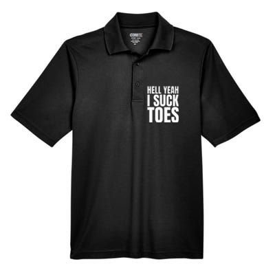 Foot Fetish Sucking Toes Joke Hell Yeah I Suck Toes Men's Origin Performance Pique Polo