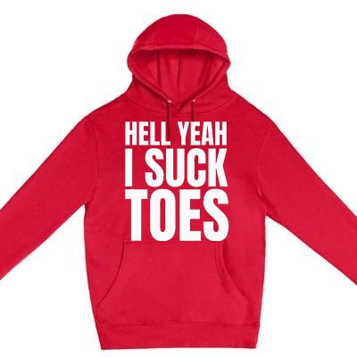 Foot Fetish Sucking Toes Joke Hell Yeah I Suck Toes Premium Pullover Hoodie