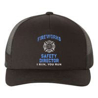 Funny FIREWORKS SAFETY DIRECTOR Run Firefighter America Red Yupoong Adult 5-Panel Trucker Hat