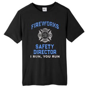 Funny FIREWORKS SAFETY DIRECTOR Run Firefighter America Red Tall Fusion ChromaSoft Performance T-Shirt