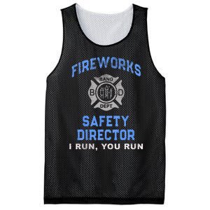 Funny FIREWORKS SAFETY DIRECTOR Run Firefighter America Red Mesh Reversible Basketball Jersey Tank