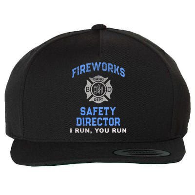 Funny FIREWORKS SAFETY DIRECTOR Run Firefighter America Red Wool Snapback Cap