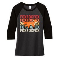 Fox Foxes Smart Women's Tri-Blend 3/4-Sleeve Raglan Shirt