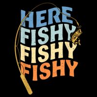 Fishing Funny Saying Vintage Graphic Here Fishy Fisherman Visor
