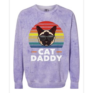 Funny Funny Siamese Cat Daddy Cat Owner Fathers Day Colorblast Crewneck Sweatshirt